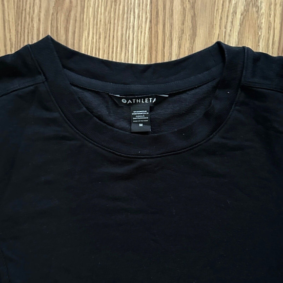 Athleta Black Balance Sweater Dress Long Sleeve Medium Minimalist Lounge Basic - Picture 4 of 11